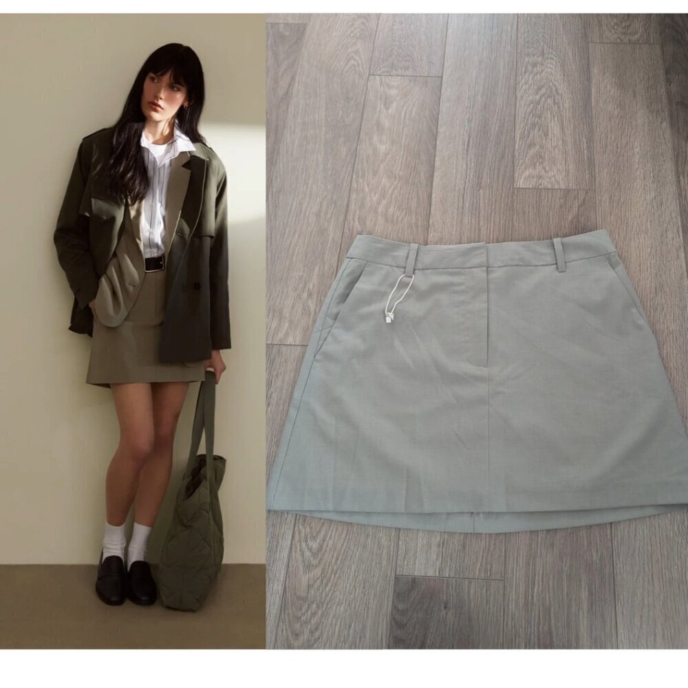 NEW! Frank and Oak | The Mini Skirt in Light Khaki
